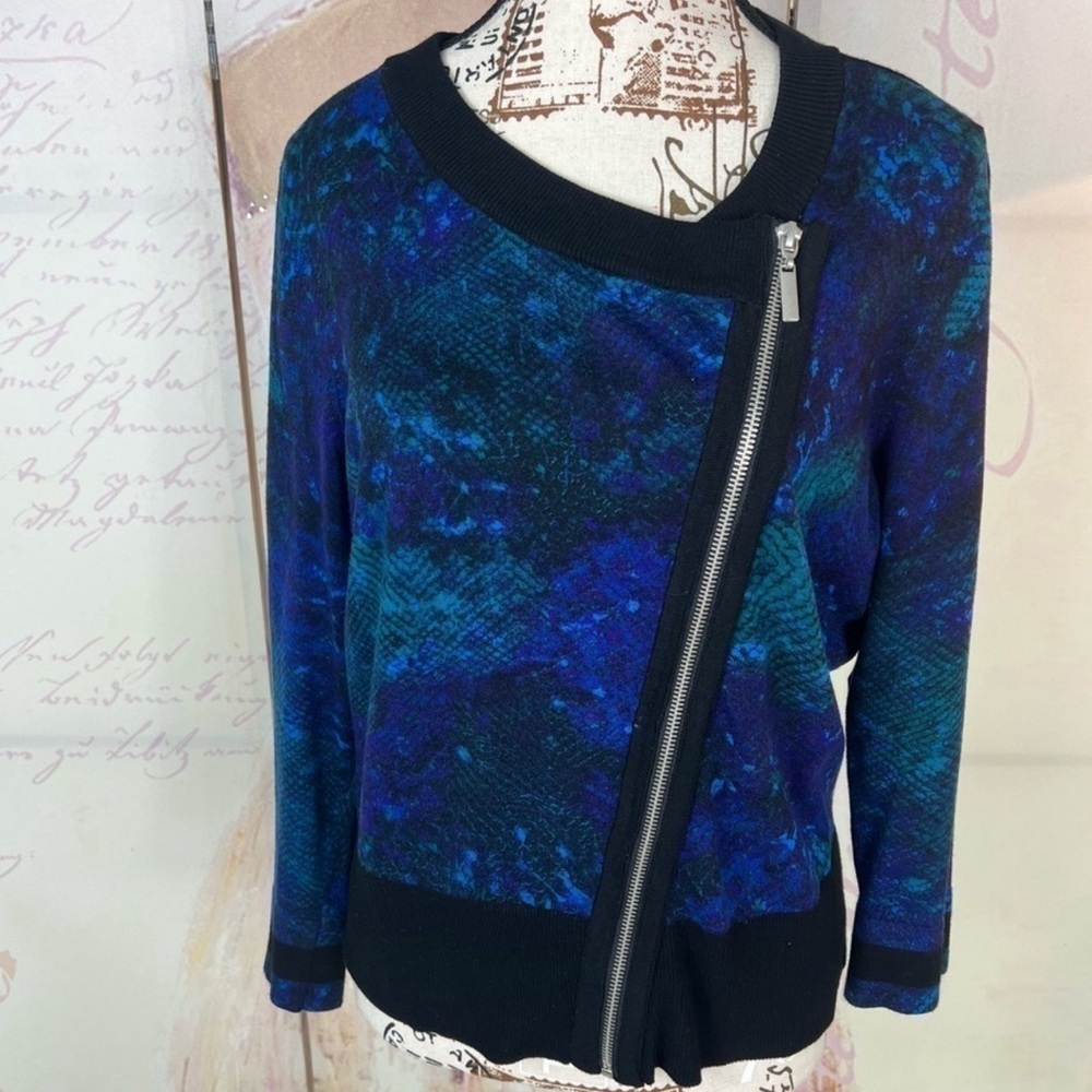 INC International Concepts asymmetrical zip sweater top Women’s Size Large